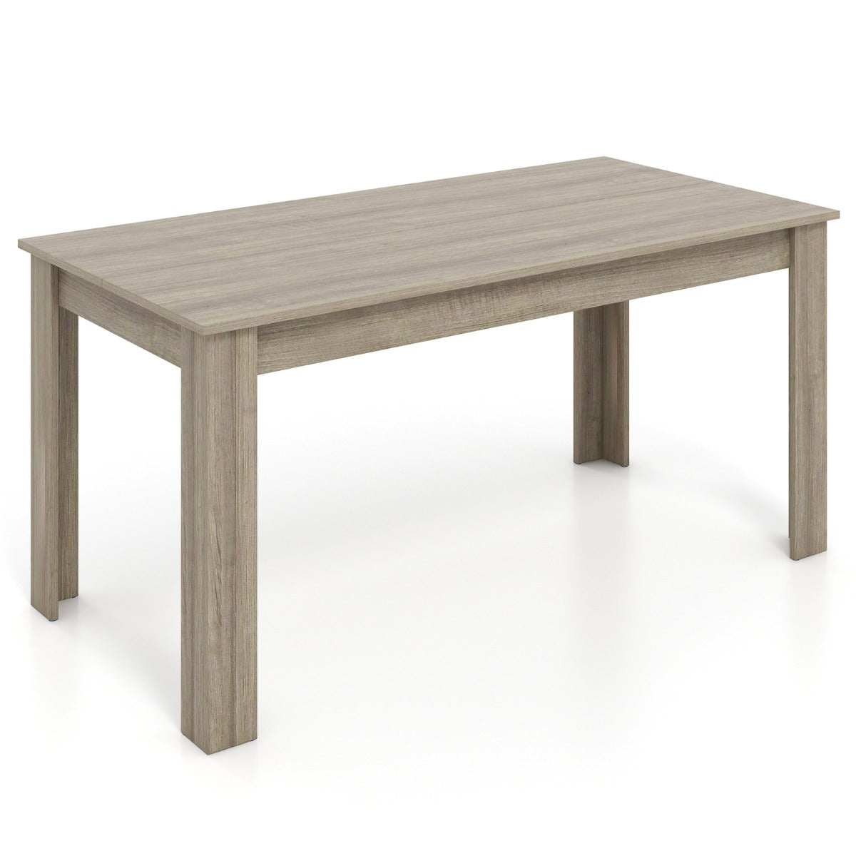 LIVSK Eettafel van Hout 160 x 80 x 77 cm - Voor 6-8 Personen - Stabiele L-vormige Poten - Multifunctioneel - Houtkleur