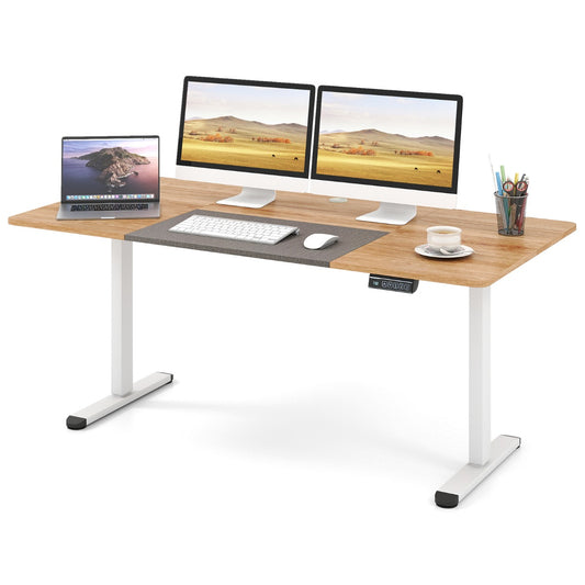 LIVSK Elektrisch Zit-sta-bureau - In Hoogte Verstelbaar - Ergonomisch - Elektrisch Verstelbaar - Naturel