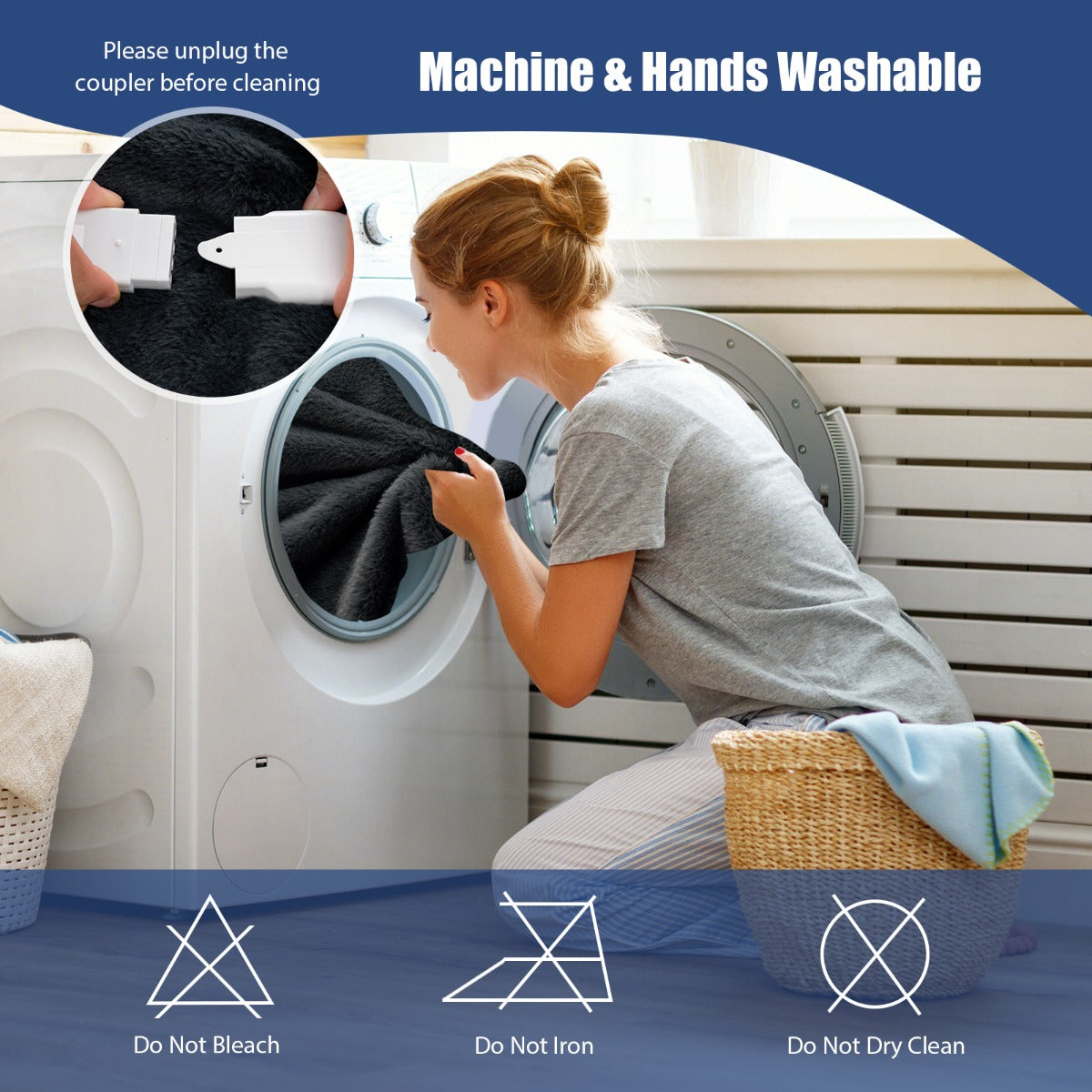 LIVSK Omkeerbare Elektrische Deken - 9 Warmteniveaus - Automatische Uitschakeling - Veilig en Comfortabel - Grijs + Wit