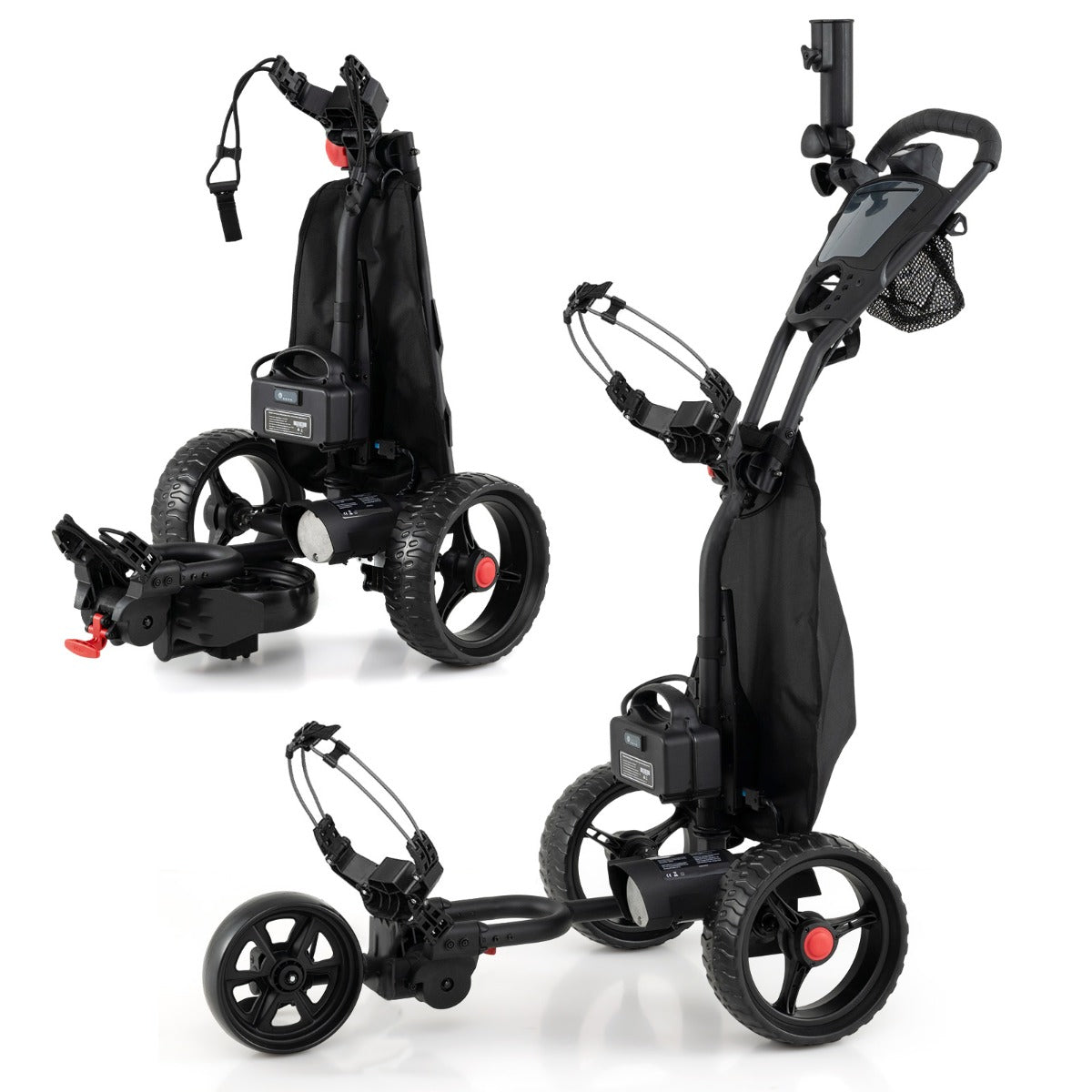Livsk costway elektrische golfkar 3 wielige golftrolley met verstelbare handgreep en 9 versnellingen 1