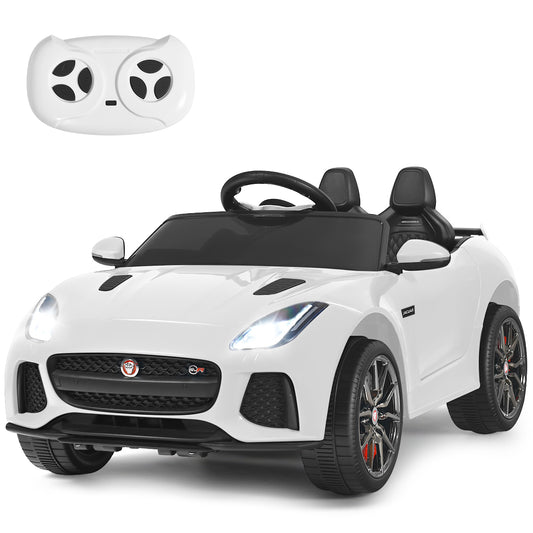 LIVSK Jaguar Kinderauto met Afstandsbediening - Realistisch Design - MP3/USB Aansluiting - Veiligheidsgordel - Wit