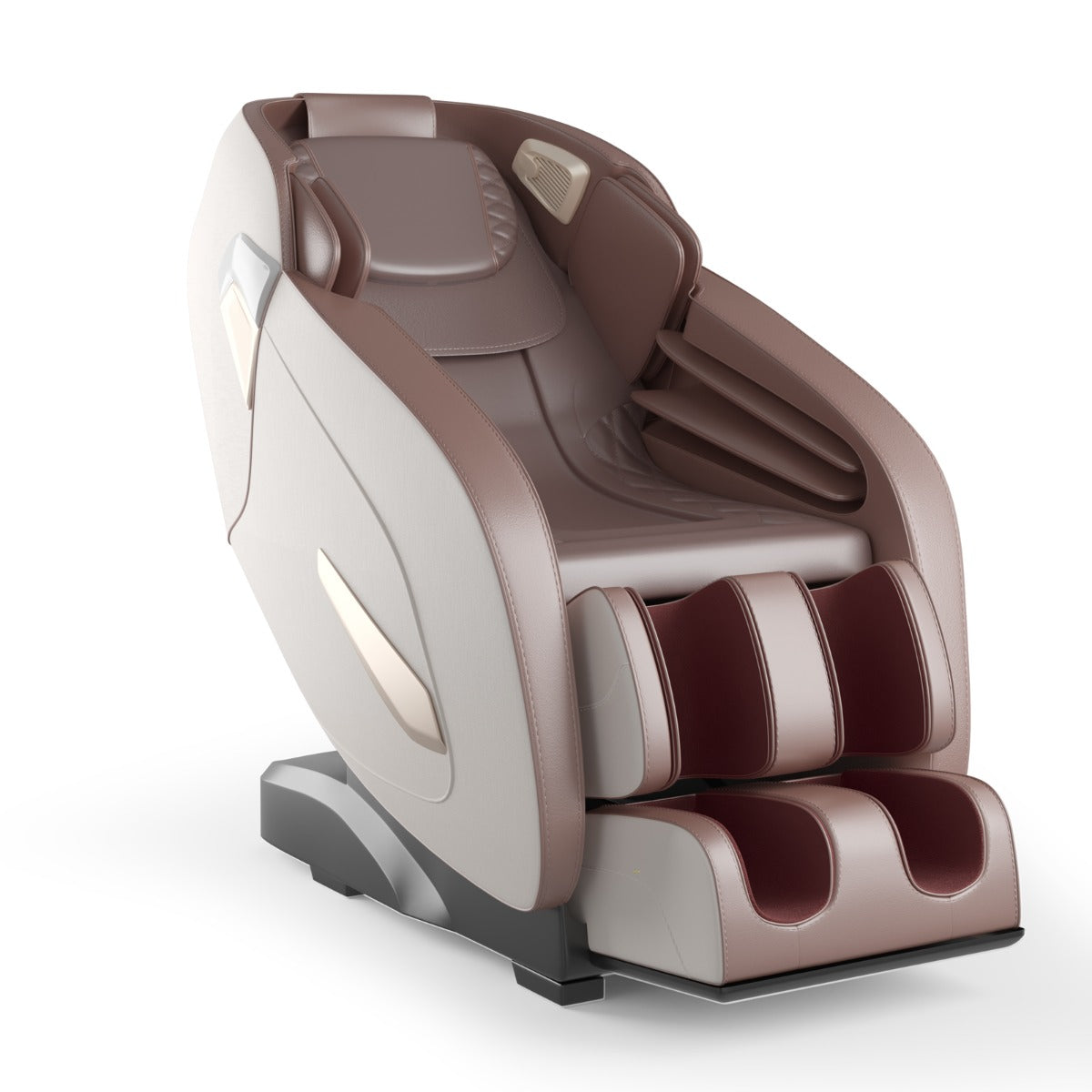 LIVSK Elektrische Massagestoel - Bluetooth - 12 Programma's - Ergonomisch Design - Lichaamsscanner - Beige/Bruin