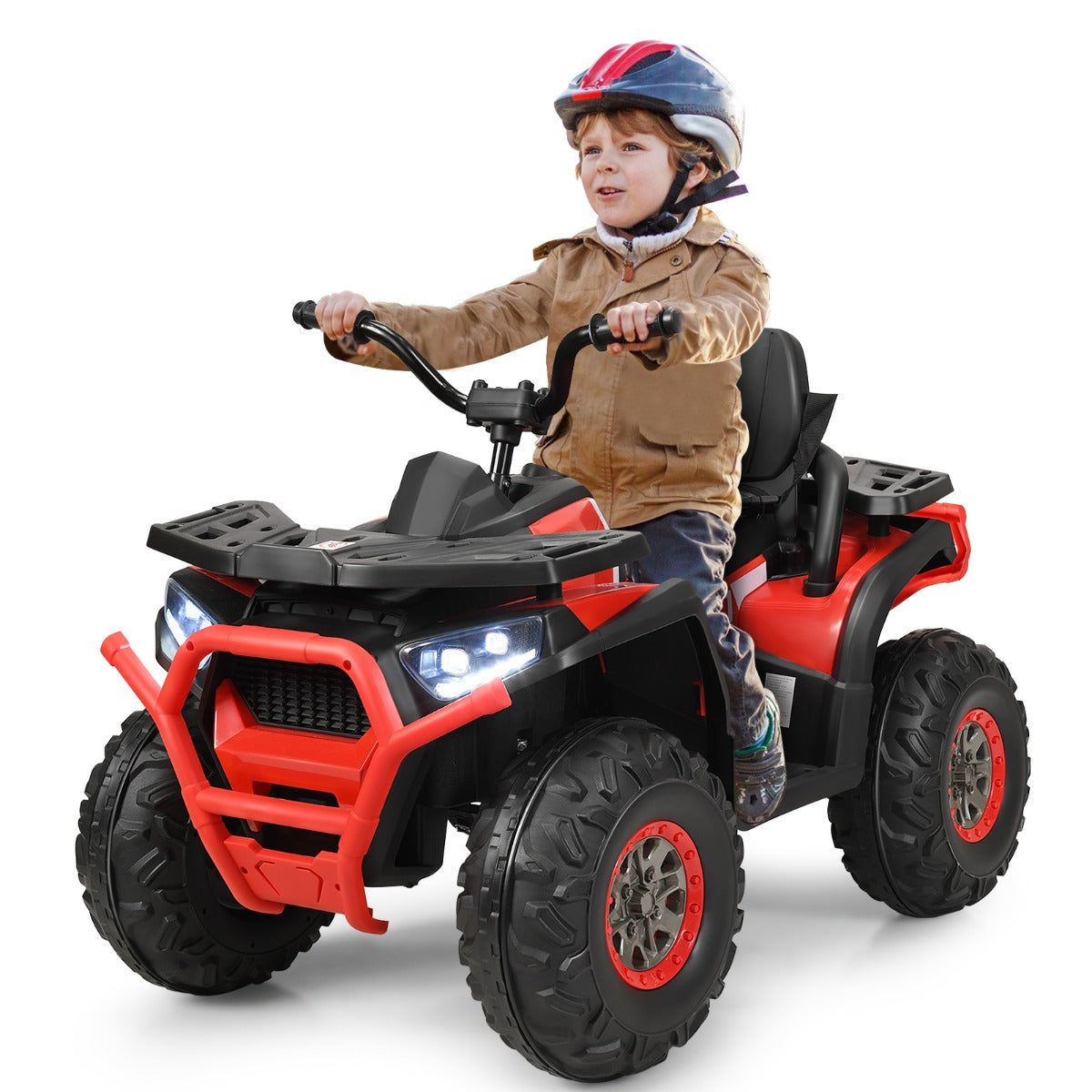 LIVSK Elektrische Quad voor Kinderen - Eenvoudige Bediening - Ingebouwde Muziek - Geschikt voor Elk Terrrein - Tot 50 kg - Zwart