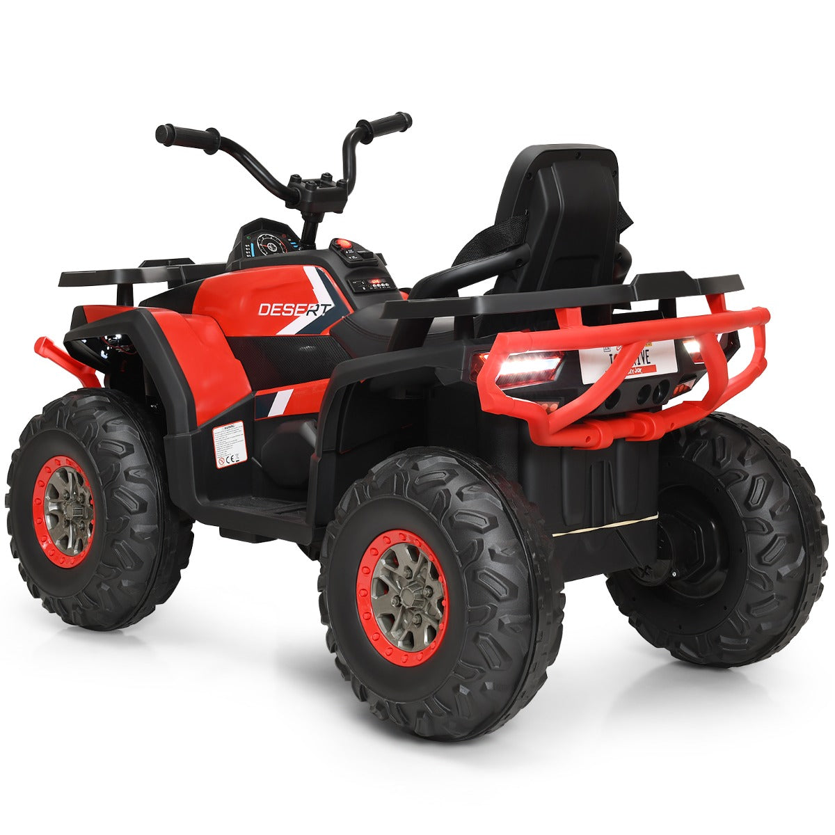 LIVSK Elektrische Quad voor Kinderen - Eenvoudige Bediening - Ingebouwde Muziek - Geschikt voor Elk Terrrein - Tot 50 kg - Zwart