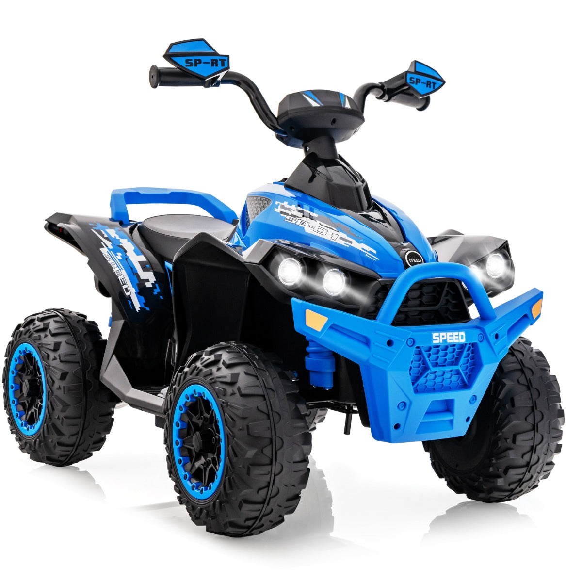 LIVSK Elektrische Kinderauto - Veiligheidsgrepen - Softstarttechnologie - LED-verlichting - Voor Kinderen 3-8 Jaar - Marineblauw