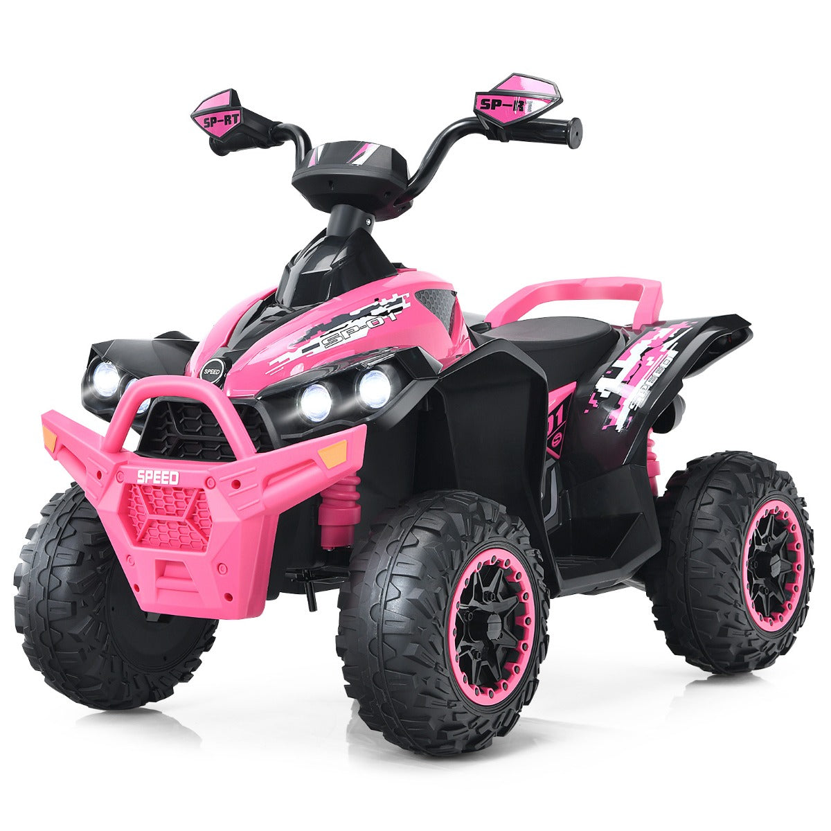 LIVSK Elektrische Kinderauto - Softstarttechnologie - LED-verlichting - Draagvermogen 35 kg - Voor Kinderen 3-8 jaar - Roze