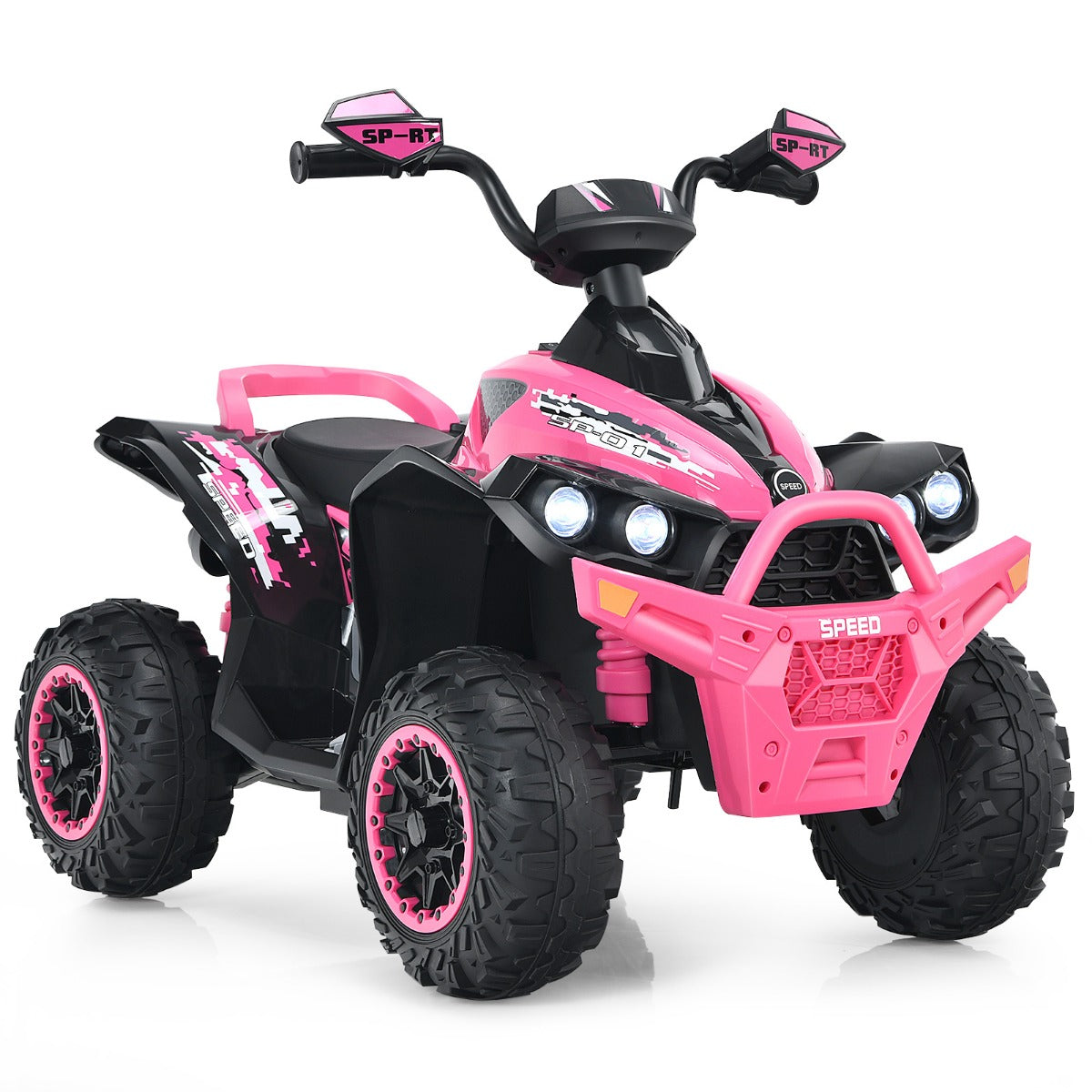LIVSK Elektrische Kinderauto - Softstarttechnologie - LED-verlichting - Draagvermogen 35 kg - Voor Kinderen 3-8 jaar - Roze