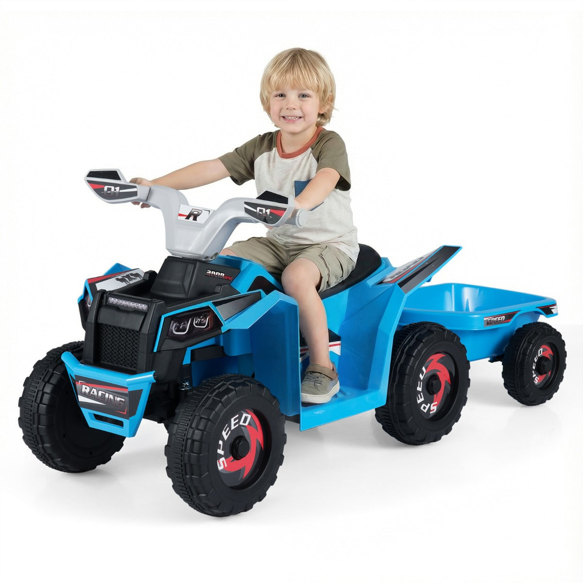 Livsk costway elektrische quad voor kinderen 6 v quad voor kinderen 2 3 km u blauw