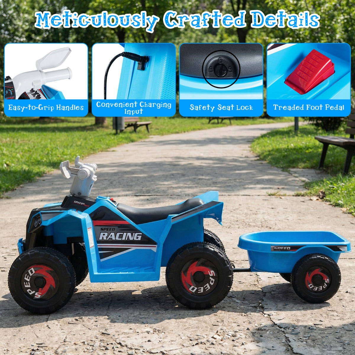 Livsk costway elektrische quad voor kinderen 6 v quad voor kinderen 2 3 km u blauw 5
