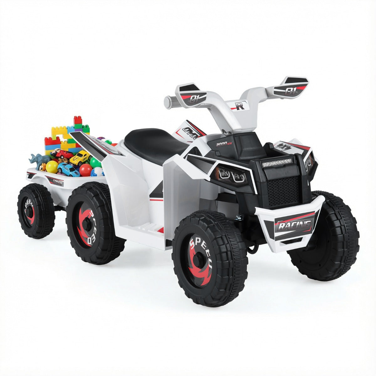 Livsk costway elektrische quad voor kinderen 6 v quad voor kinderen 2 3 km u wit 1 1