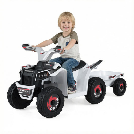 Livsk costway elektrische quad voor kinderen 6 v quad voor kinderen 2 3 km u wit