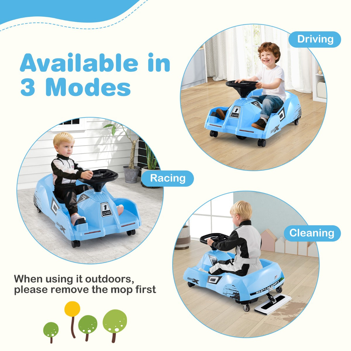 LIVSK Zit-rennauto voor Kinderen 2-5 Jaar - Afstandsbediening - Veiligheid - 12V Batterij - Toeter en Muziek - Blauw