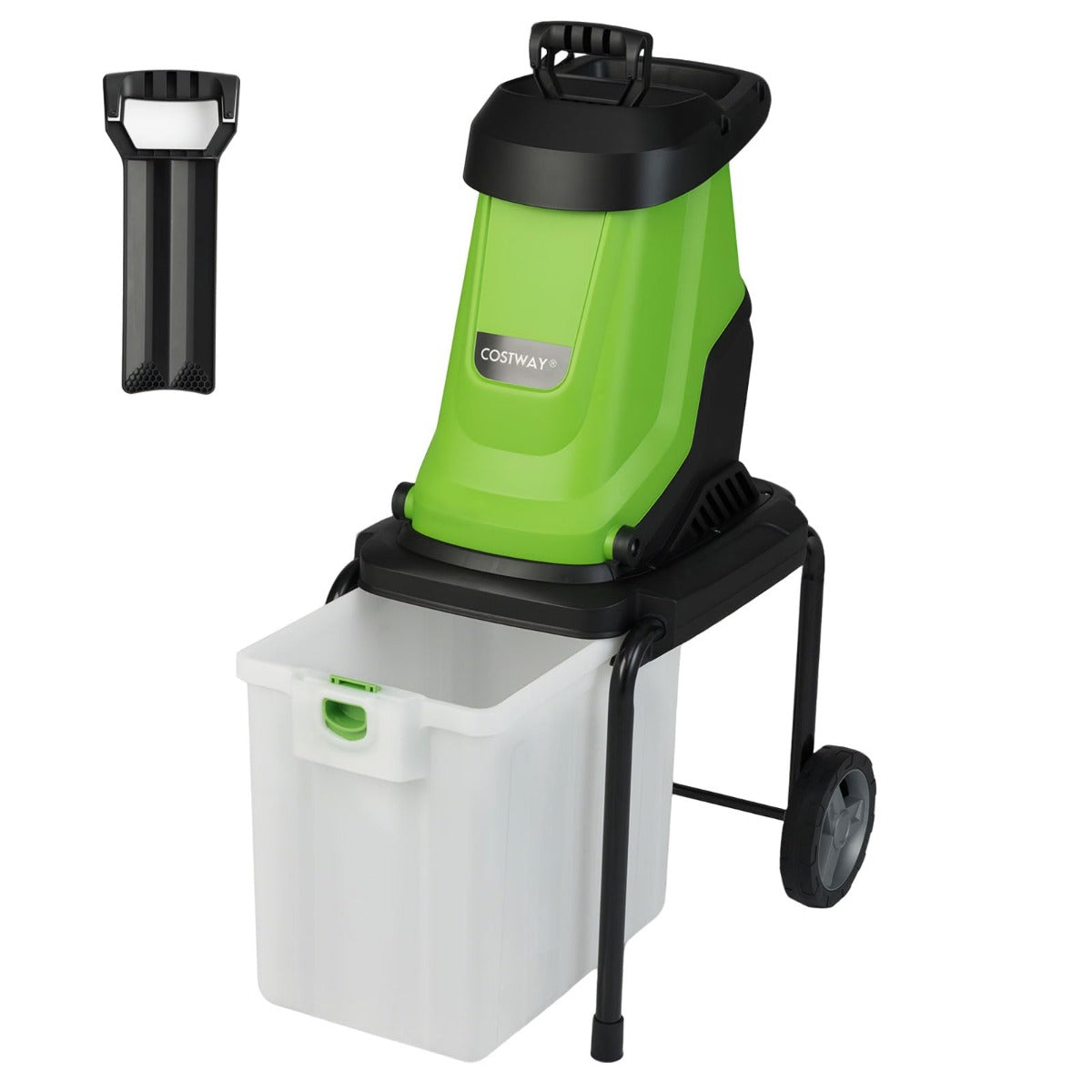 Livsk costway elektrische tuinversnipperaar 2800 w houtversnipperaar groen