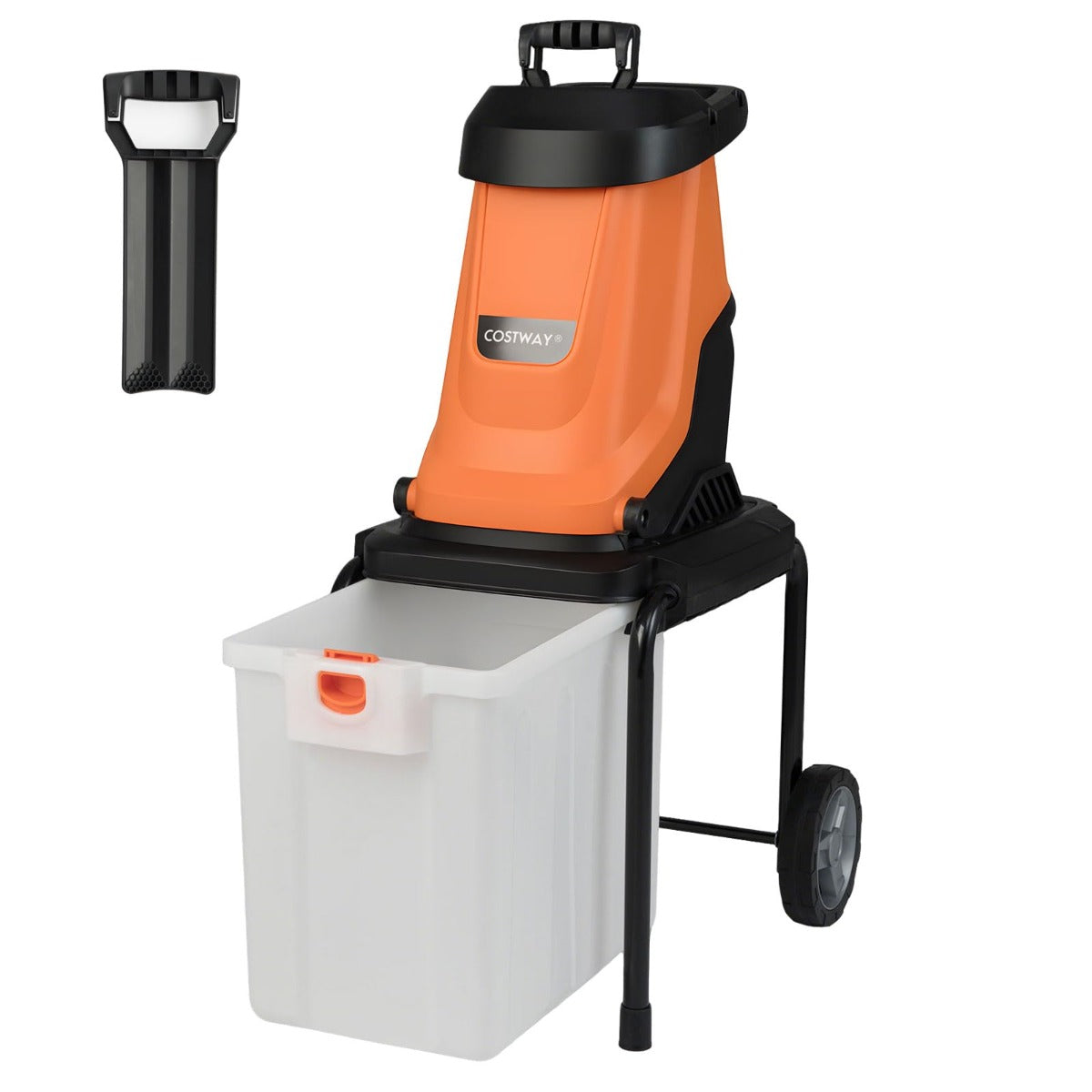 Livsk costway elektrische tuinversnipperaar 2800 w houtversnipperaar oranje