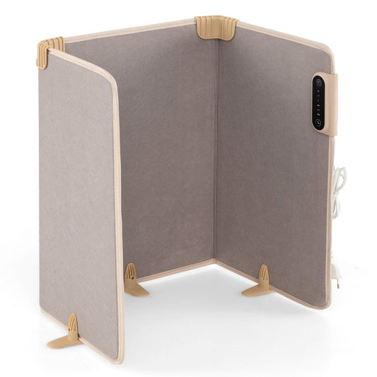 Livsk costway elektrische voetverwarming onder het bureau opvouwbare voetverwarming elektrische voetverwarming voor thuis en op kantoor beige