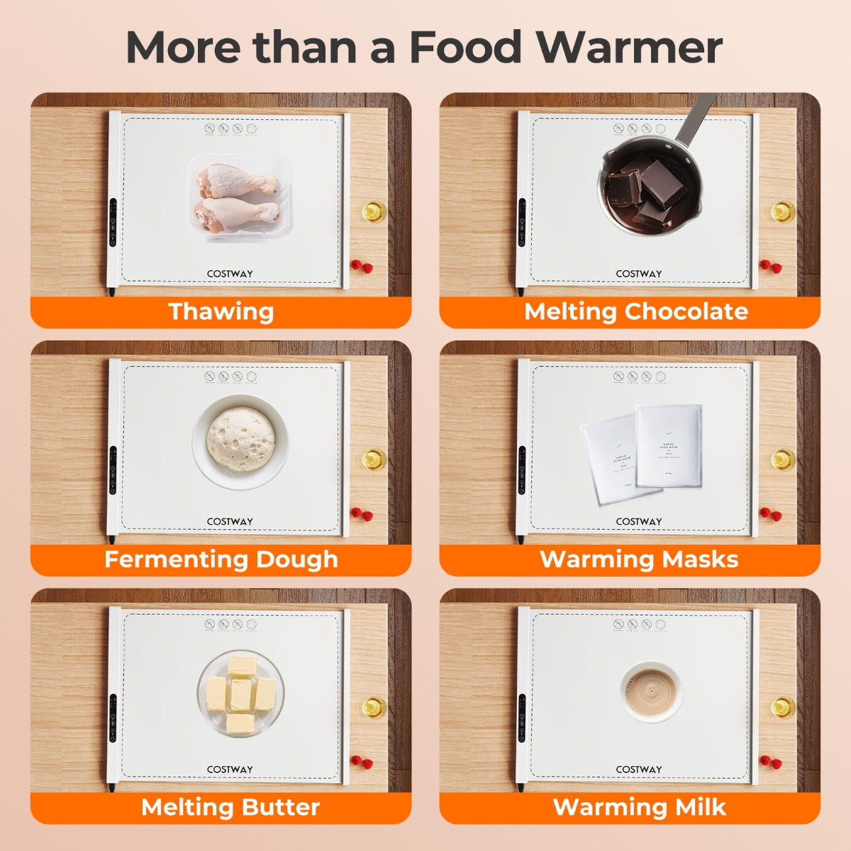 LIVSK Elektrische Voedingswarmtemat - Snelle Verwarming in 10 Seconden - Temperatuur - en Timerinstellingen - Voedselveilig
