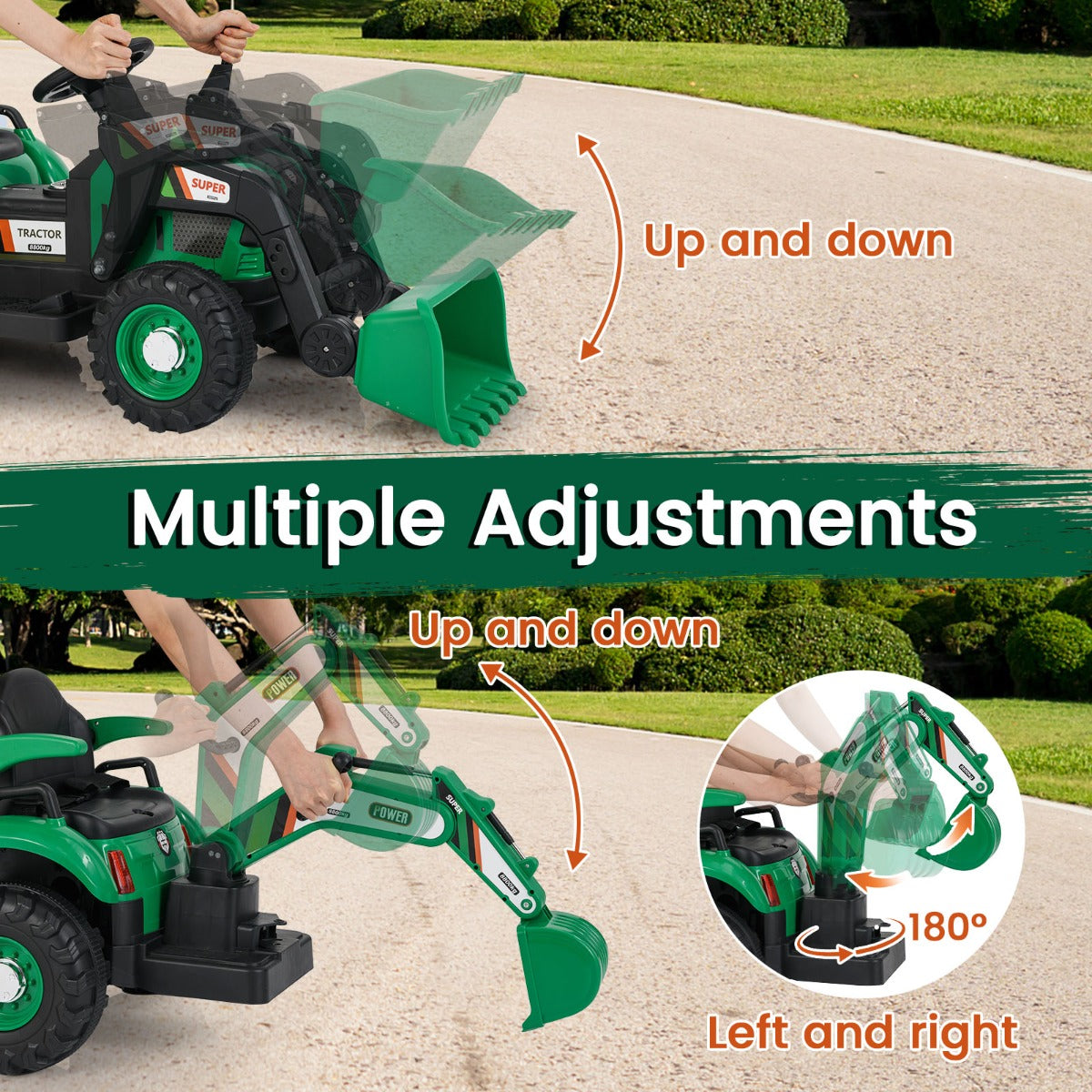 LIVSK 4 - in - 1 Rijdende Tractor met Afstandsbediening - Tractor, Graafmachine, Bulldozer - Veiligheidsgordel - Voor Kinderen 3