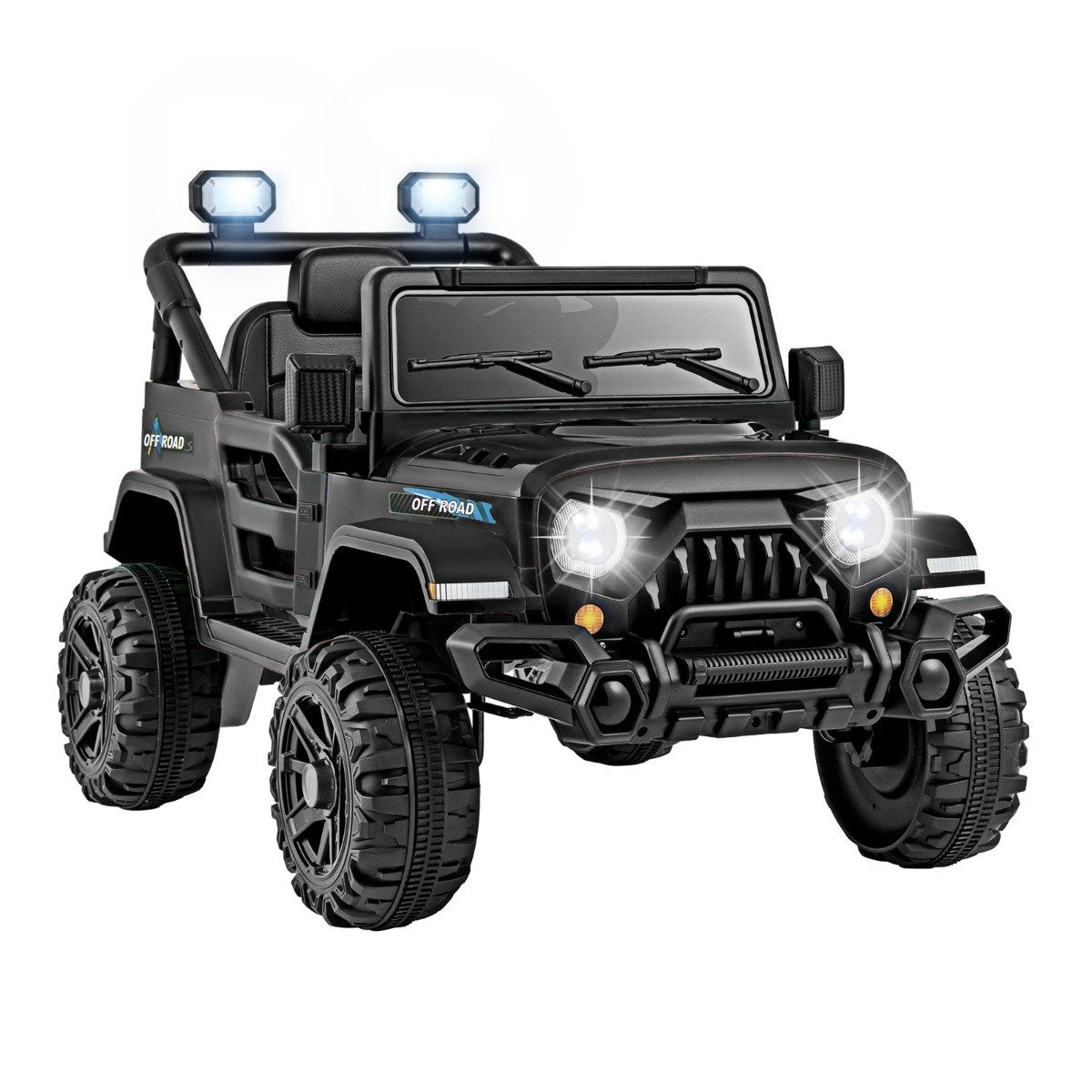 LIVSK Elektrische Kindertruck - Afstandsbediening - Off-road Wielen - LED Verlichting - Voor Kinderen vanaf 3 jaar - Zwart