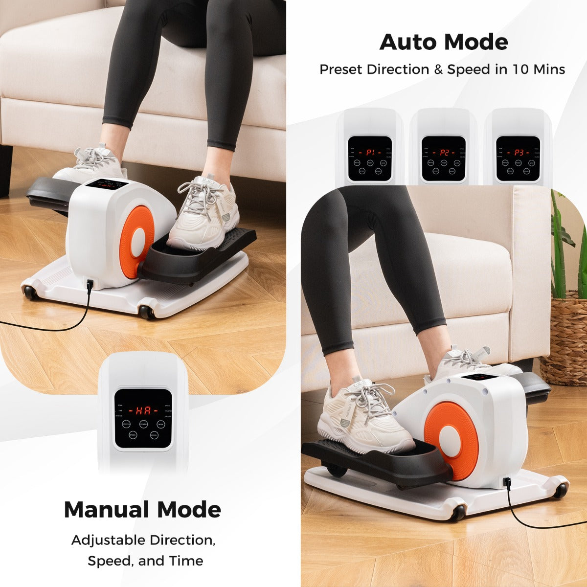 Livsk costway elliptische trainer onder het bureau een stil fitnessapparaat met een beeldscherm 2