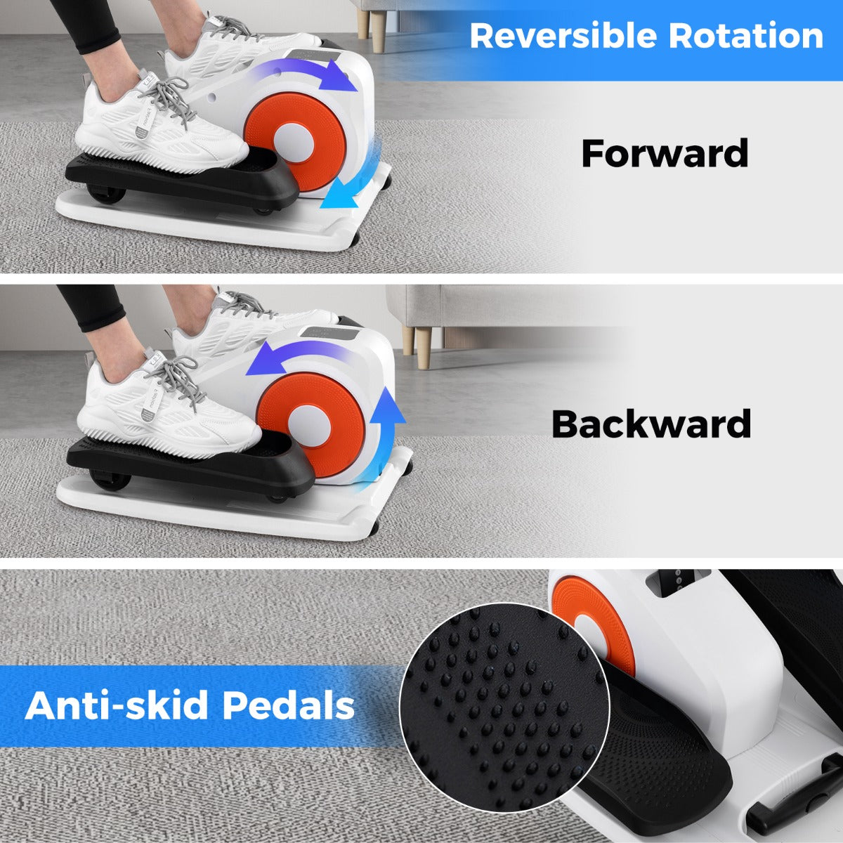 Livsk costway elliptische trainer onder het bureau een stil fitnessapparaat met een beeldscherm 4