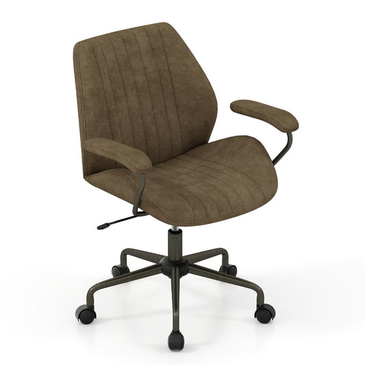LIVSK Executive Bureaustoel - Ergonomisch met Schommelfunctie - Draaibaar - Tot 150 kg - 68 x 66 x 85-92 cm - Olijfgroen