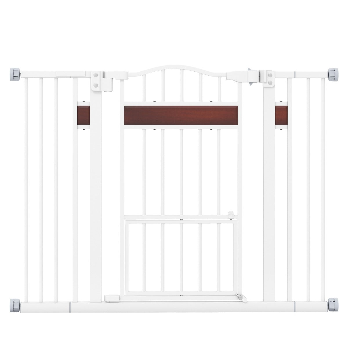 LIVSK Uitschuifbare Huisdierpoort - Draaibaar Duwsysteem - Twee Uitschuifbare Deuren - Ergonomische Vergrendeling - Zwart/Wit