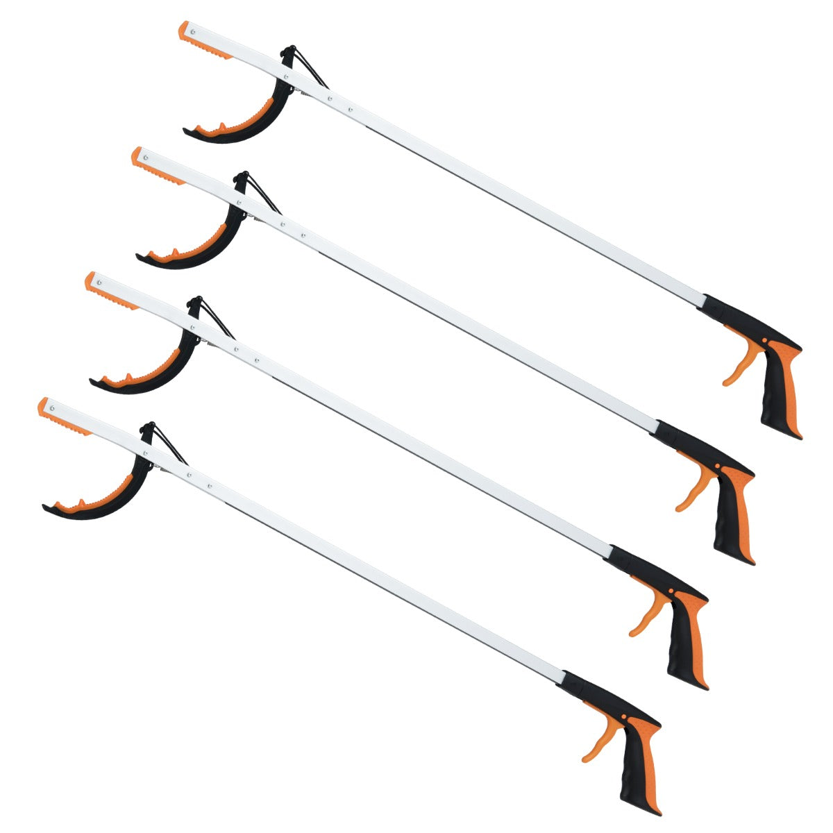Livsk costway extra lange grijptang van 88 cm tuingrijper afvalverzamelaarstang lichte aluminium klauw 4 stuks