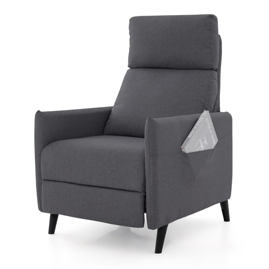 LIVSK Fauteuil met Ligfunctie - Verstelbare Rugleuning en Voetsteun - Huidvriendelijk Linnen - Stevig Frame - 80 x 68 x 104,5 cm