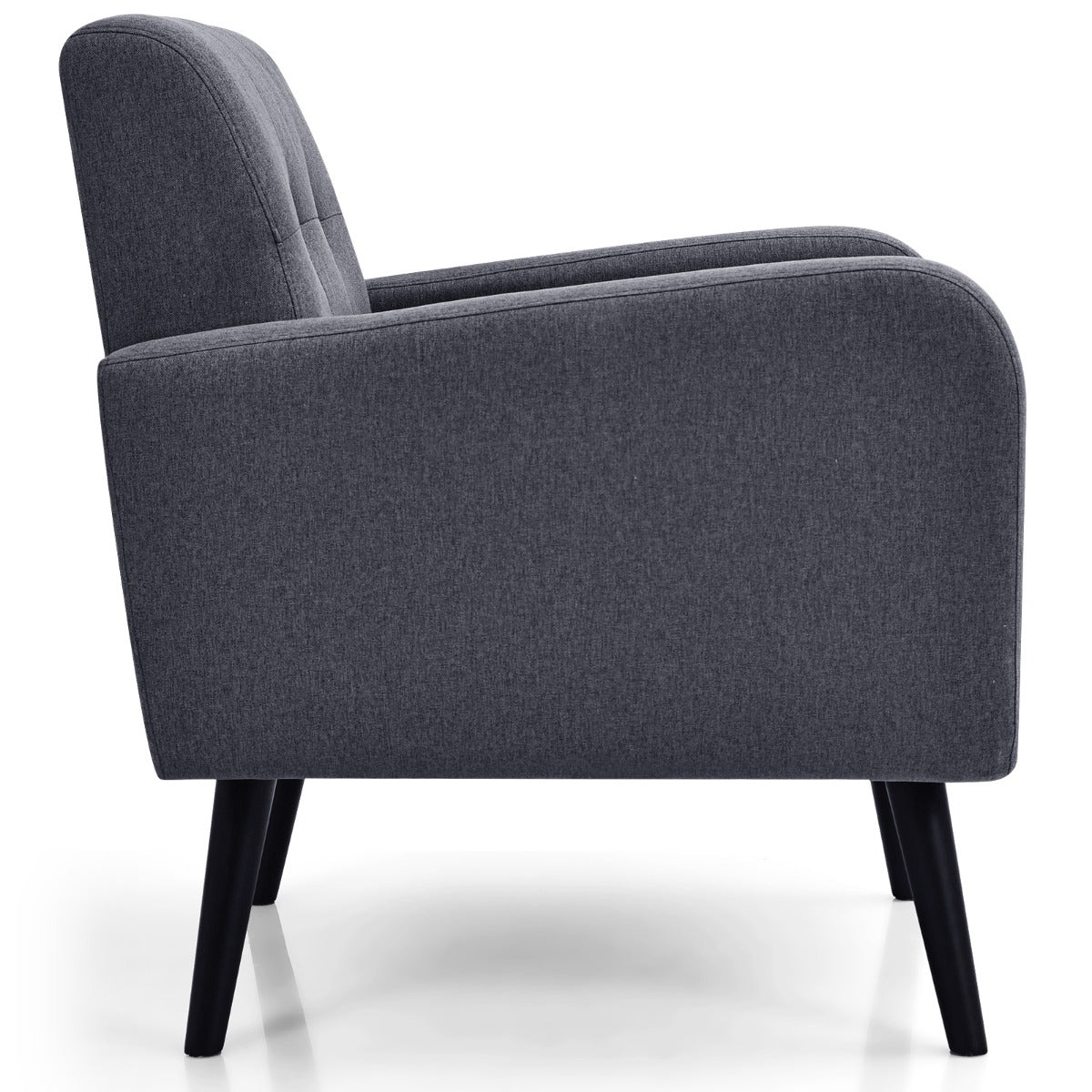 LIVSK Bijzetstoel - Rubberhouten Poten - Ergonomische Rugleuning en Armleuningen - Comfortabel en Ademend - Tot 120 kg - Grijs