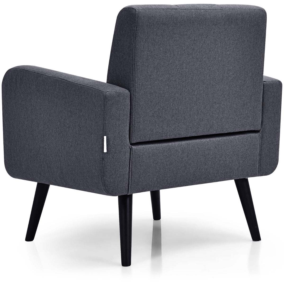 LIVSK Bijzetstoel - Rubberhouten Poten - Ergonomische Rugleuning en Armleuningen - Comfortabel en Ademend - Tot 120 kg - Grijs