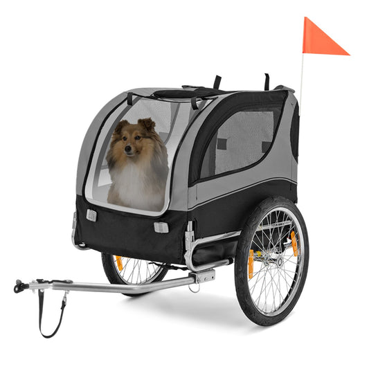 Livsk costway fietsaanhanger voor huisdieren tot 40 kg opvouwbare transportwagen voor huisdieren met wielen van 50 cm