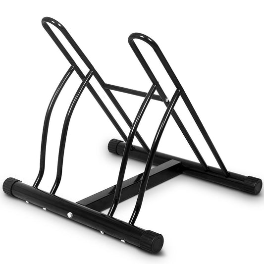 Livsk costway fietsenrek vloerstandaard fietsenrek voor 2 fietsen meervoudige standaard display standaard fietshouder zwart 60 x 53 x 56 cm