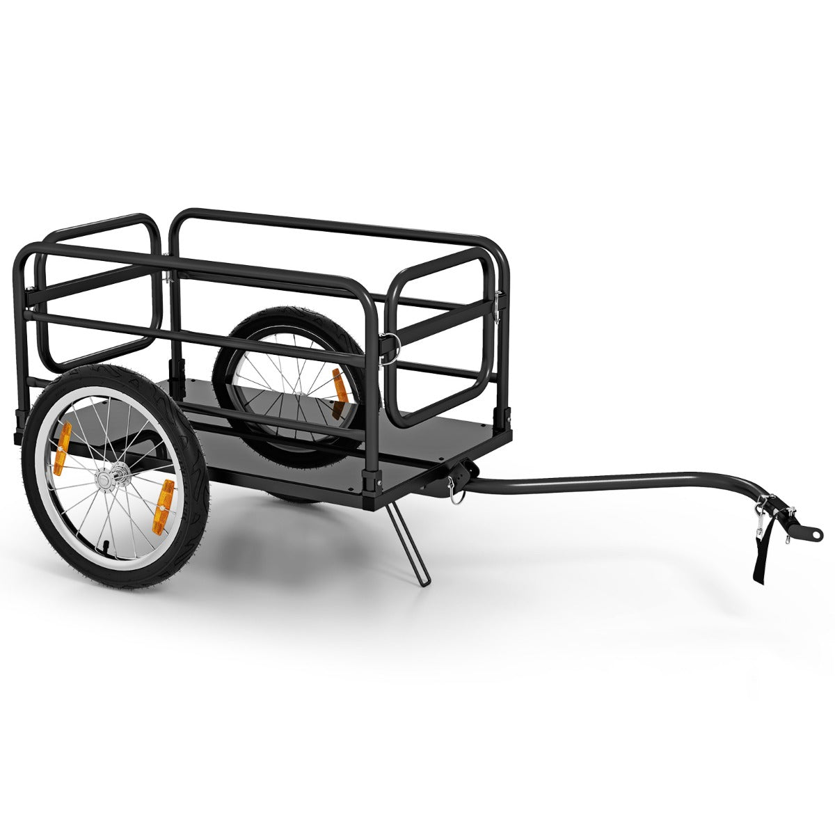 LIVSK Opvouwbare Fietskar - Roestbestendig Metalen Frame - 55 kg Draagvermogen - Luchtwielen met Reflectoren - Zwart + Blauw