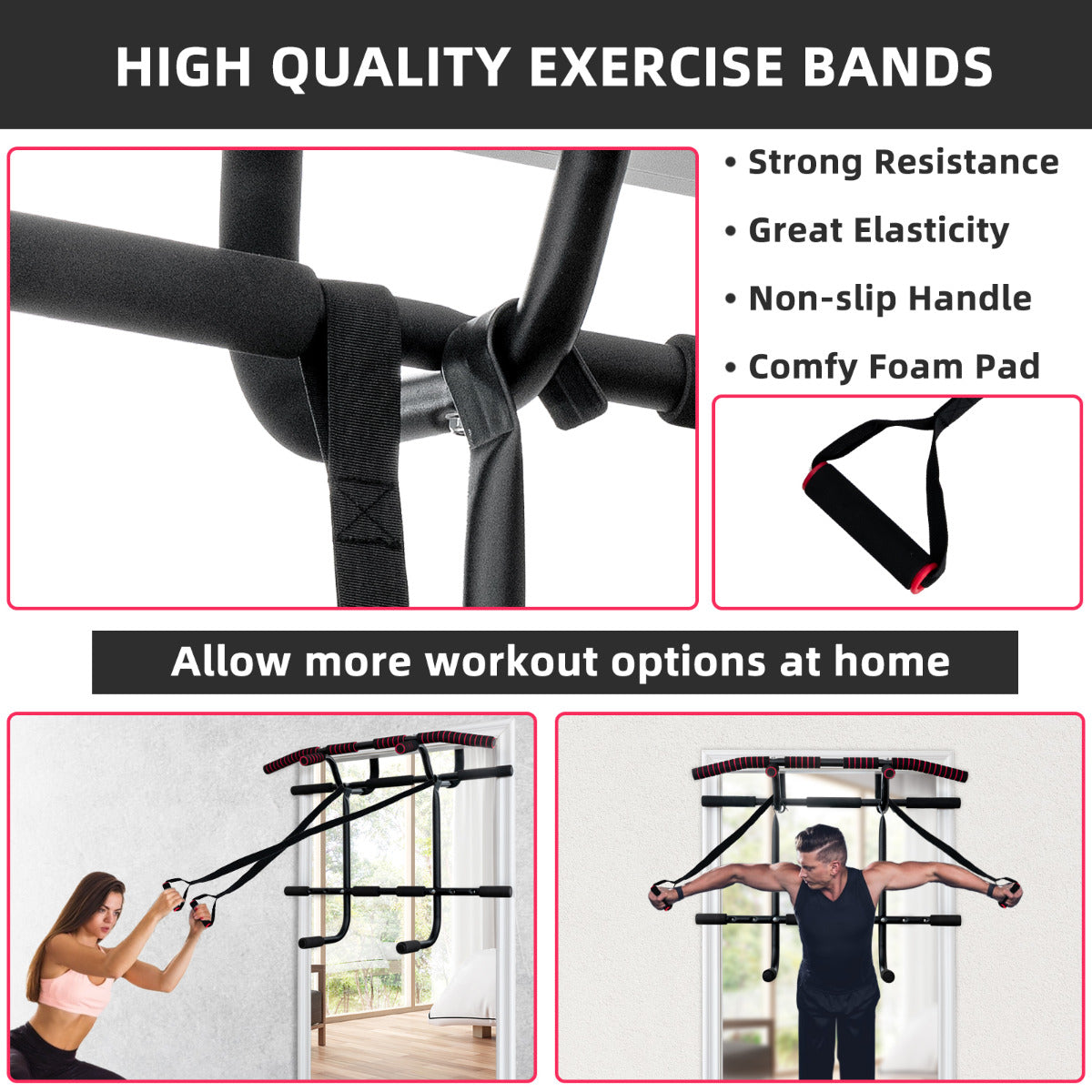 LIVSK Optrekstang voor Thuis - Multifunctioneel voor Pull-ups en Push-ups - Stevige Constructie tot 150 kg - Eenvoudige