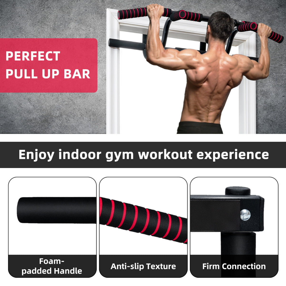 LIVSK Optrekstang voor Thuis - Multifunctioneel voor Pull-ups en Push-ups - Stevige Constructie tot 150 kg - Eenvoudige