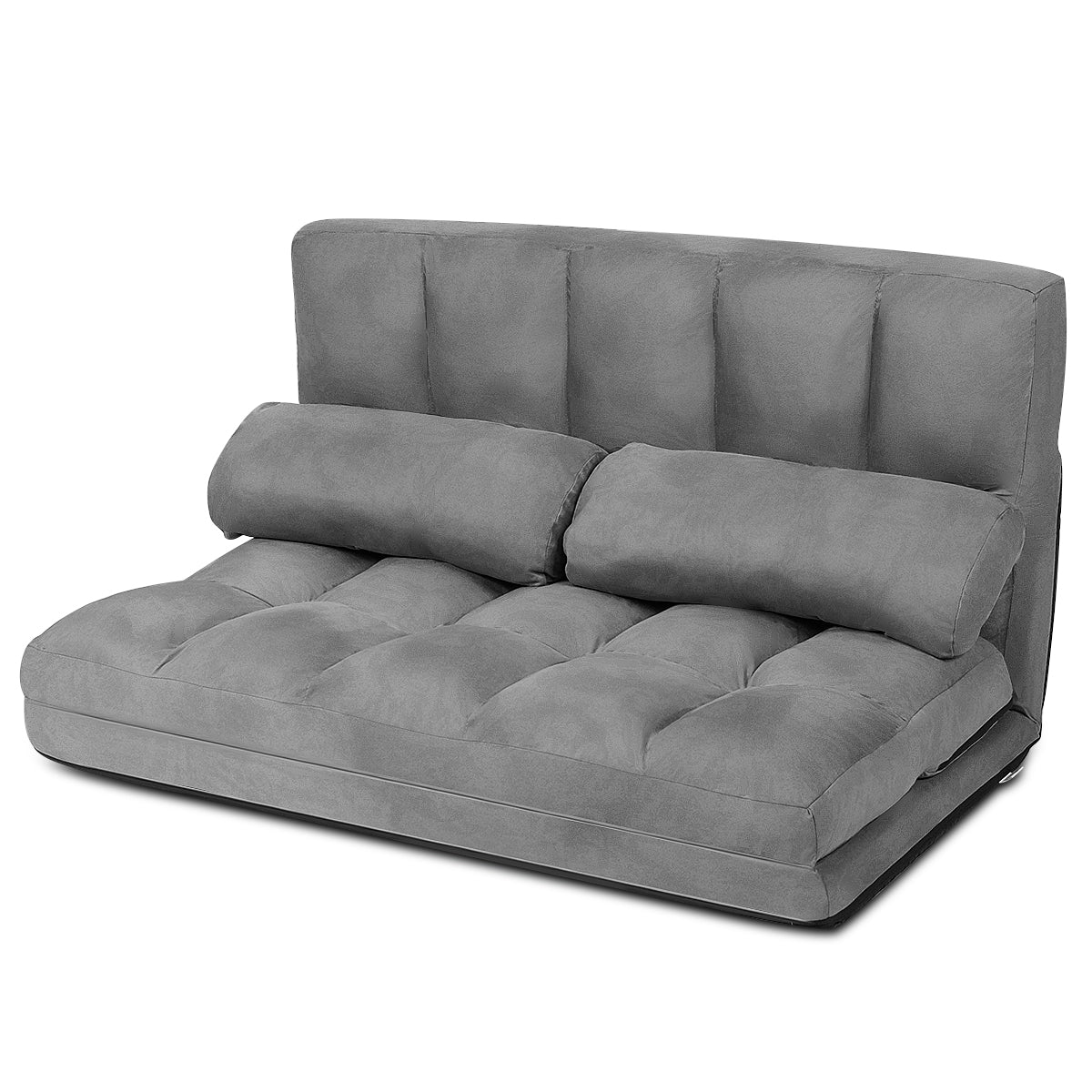 LIVSK Verstelbare Vloerbank - Opvouwbaar Ontwerp - Premium Stalen Frame - 6 Rugposities - Tot 150 kg - Grijs