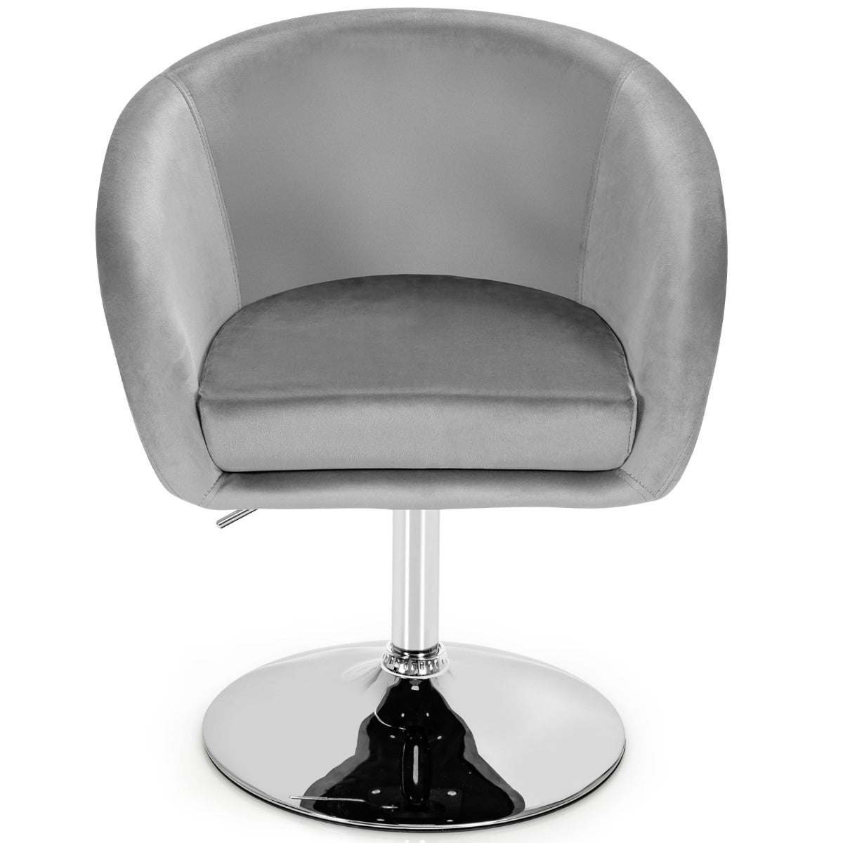 LIVSK Verstelbare Fluwelen Barkruk - Hoogte 72-86 cm - 360 Graden Draaibaar - Ergonomisch - Stabiel Metalen Frame - Grijs