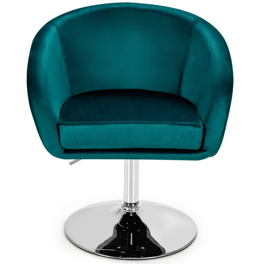 LIVSK Verstelbare Fluwelen Barkruk - Hoogte 72-86 cm - 360 Graden Draaibaar - Ergonomisch Design - Tot 120 kg - Groen