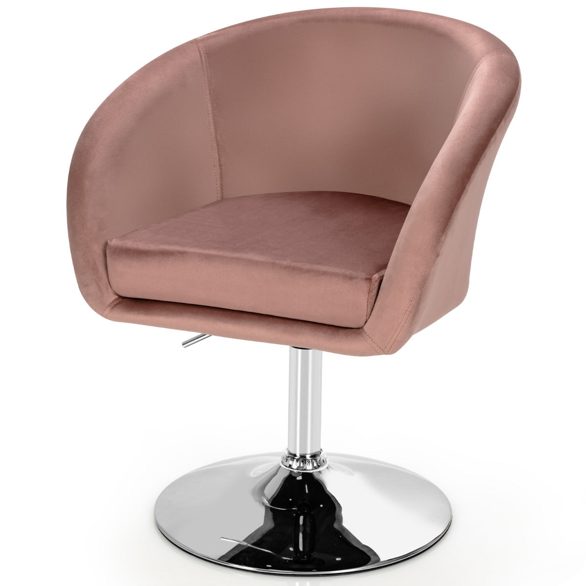 LIVSK Verstelbare Fluwelen Barkruk - Hoogte 72-86 cm - 360 Graden Draaibaar - Ergonomisch Design - Tot 120 kg - Roze