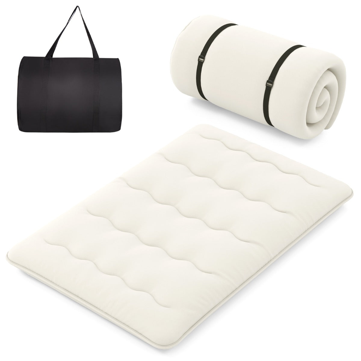 LIVSK Opvouwbare Futon-matras - Hoogwaardige Polyester - Wasbare Microvezelhoes - Veelzijdig voor Thuis en Kamperen - 200 x 140 x