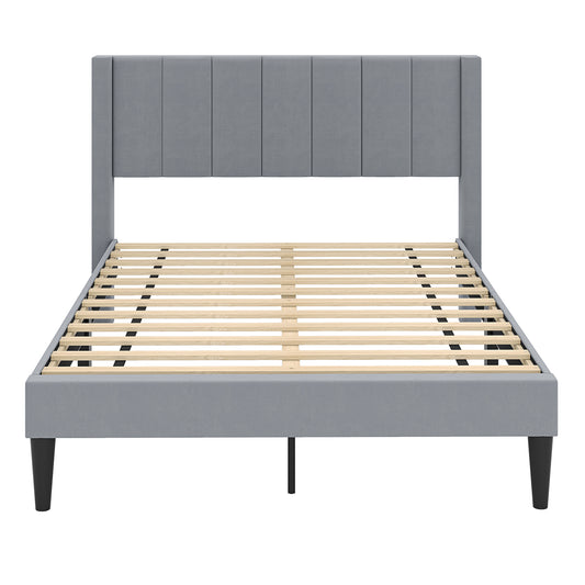 LIVSK Geïsoleerd Tweepersoonsbedframe - Fluweelstof - Houten Latten - Tot 250 kg - Bodemvrijheid 15 cm - 211 x 155 x 105 cm -