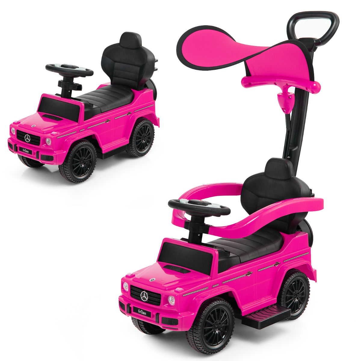LIVSK Meereis Kinderwagen 3-in-1 - Gelicenseerd Mercedes Benz G350 - Verstelbaar Zonnescherm - Voor 1-3 jaar - Roze