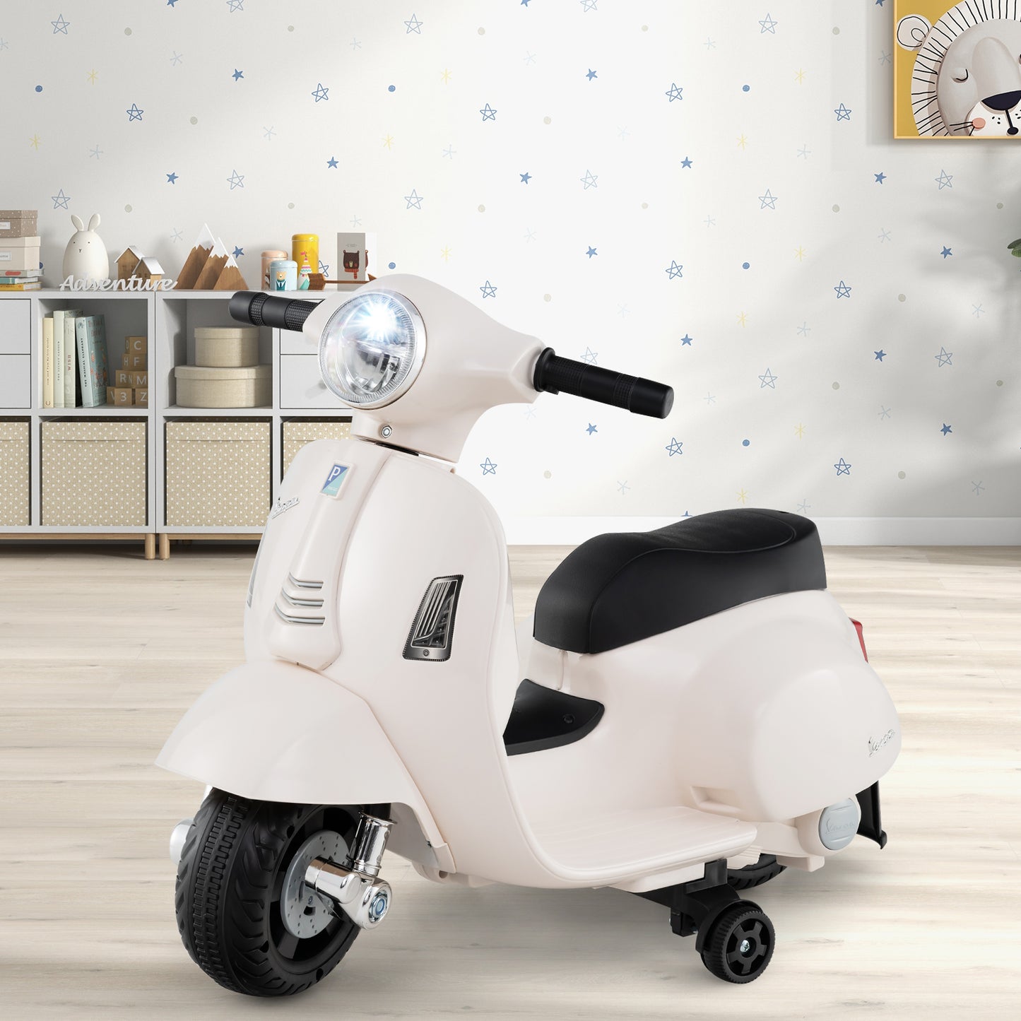 LIVSK Elektrische Kindermotorfiets - 30W Motor - LED-koplamp - Anti-kantelfunctie - Voor 18-36 maanden - Wit