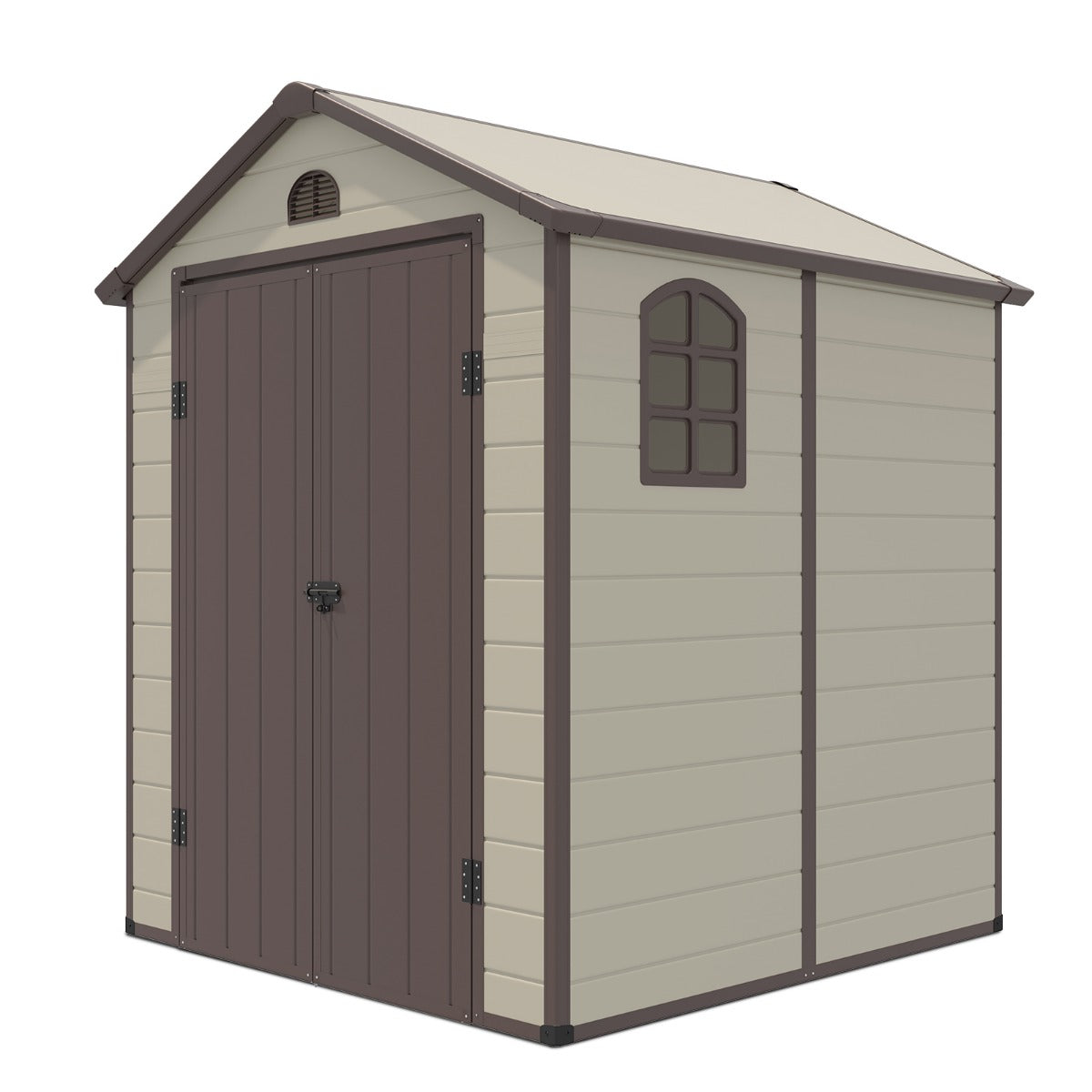 LIVSK Gereedschapsschuur - Ruim Interieur 192,5 x 191 x 227 cm - Weerbestendig - Ventilatie - Voor Fietsen en Tuingereedschap -