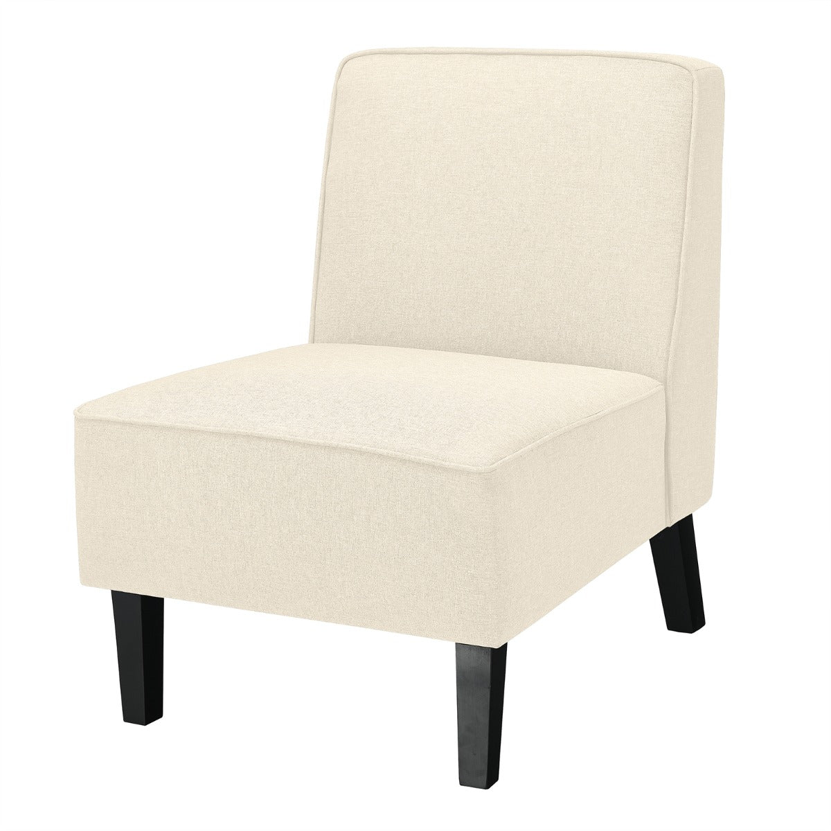 LIVSK Bijzetstoel - Rubberhouten Frame - Antislipglijders - Comfortabel Kussen - Draagvermogen tot 150 kg - Beige