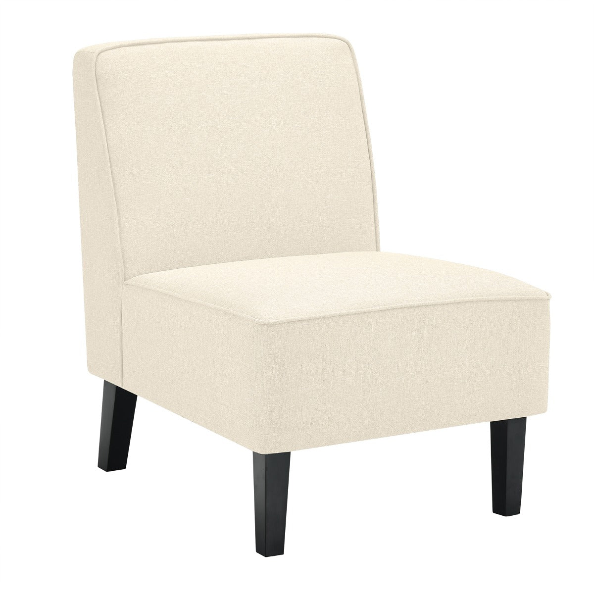 LIVSK Bijzetstoel - Rubberhouten Frame - Antislipglijders - Comfortabel Kussen - Draagvermogen tot 150 kg - Beige