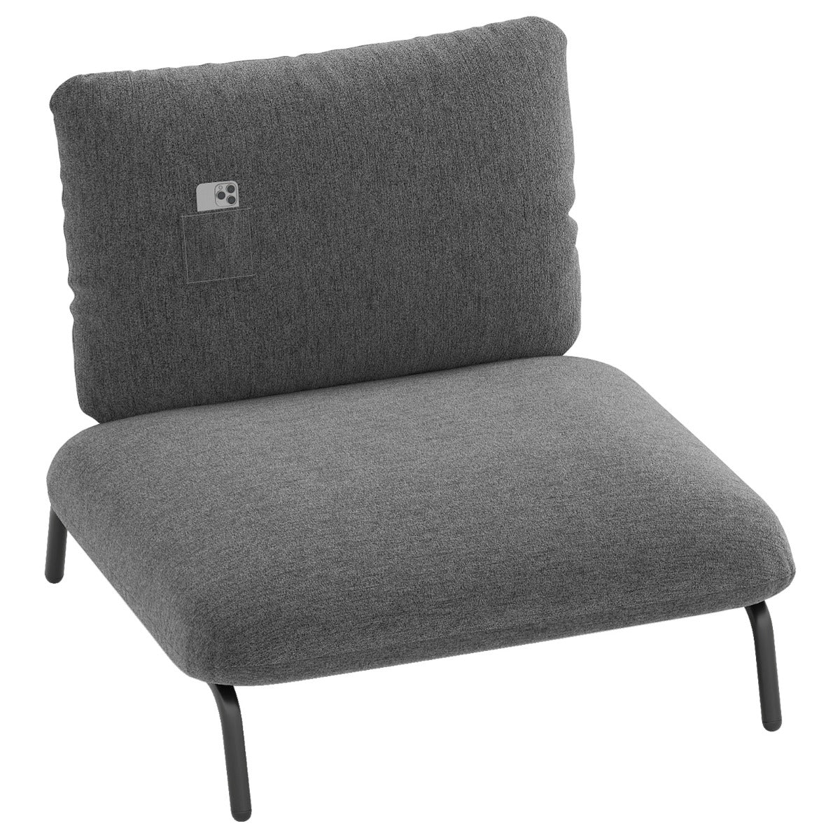 Livsk costway gewatteerde fauteuil 92 x 82 cm een vrijetijdsstoel met rugleuning en royale zitting grijs