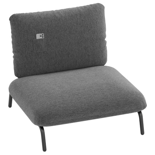 Livsk costway gewatteerde fauteuil 92 x 82 cm een vrijetijdsstoel met rugleuning en royale zitting grijs