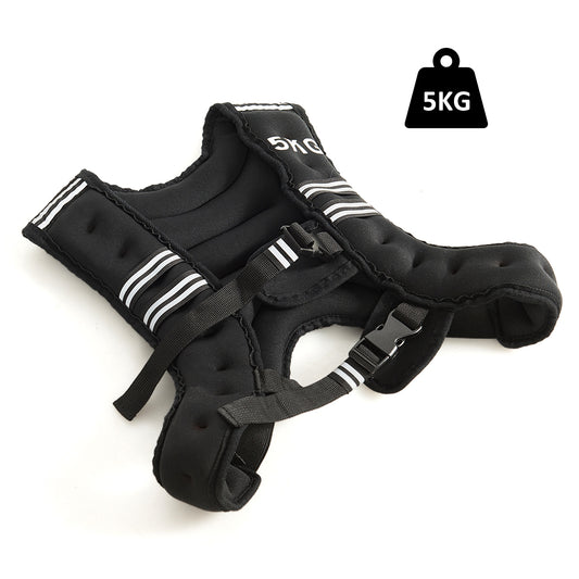 Livsk costway gewichtsvest 5 kg voor mannen en vrouwen trainingsapparatuur lichaamsgewicht vest met reflecterende streep verstelbare riem