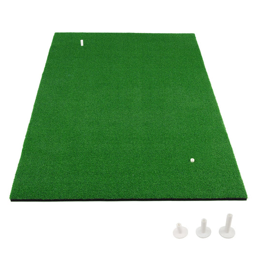 LIVSK Golfsimulatiemat met Echt Gevoel - 2 Tee Posities - Anti-slip TPR Basis - Voor Binnen & Buiten - 150 x 100 cm - Groen